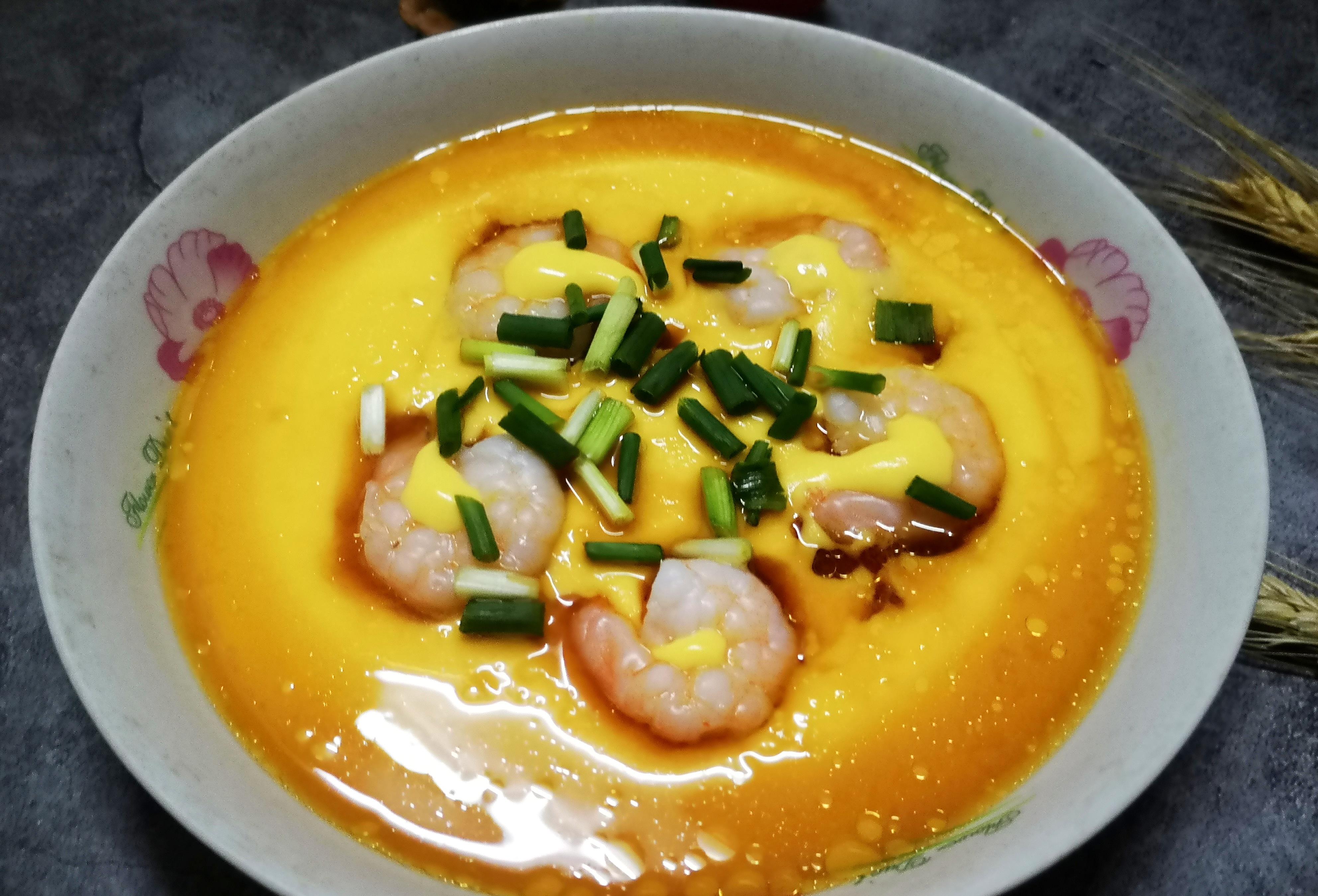 原创水炖蛋里加深海虾仁注意3个小窍门滑嫩细腻比饭店的还好吃