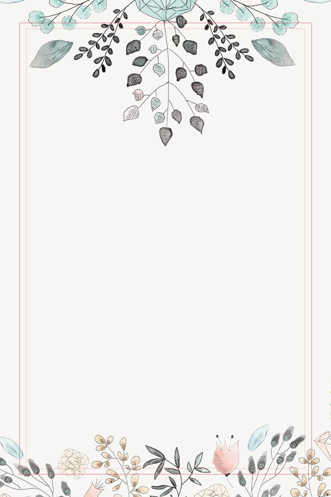 文艺手绘植物花纹背景图片