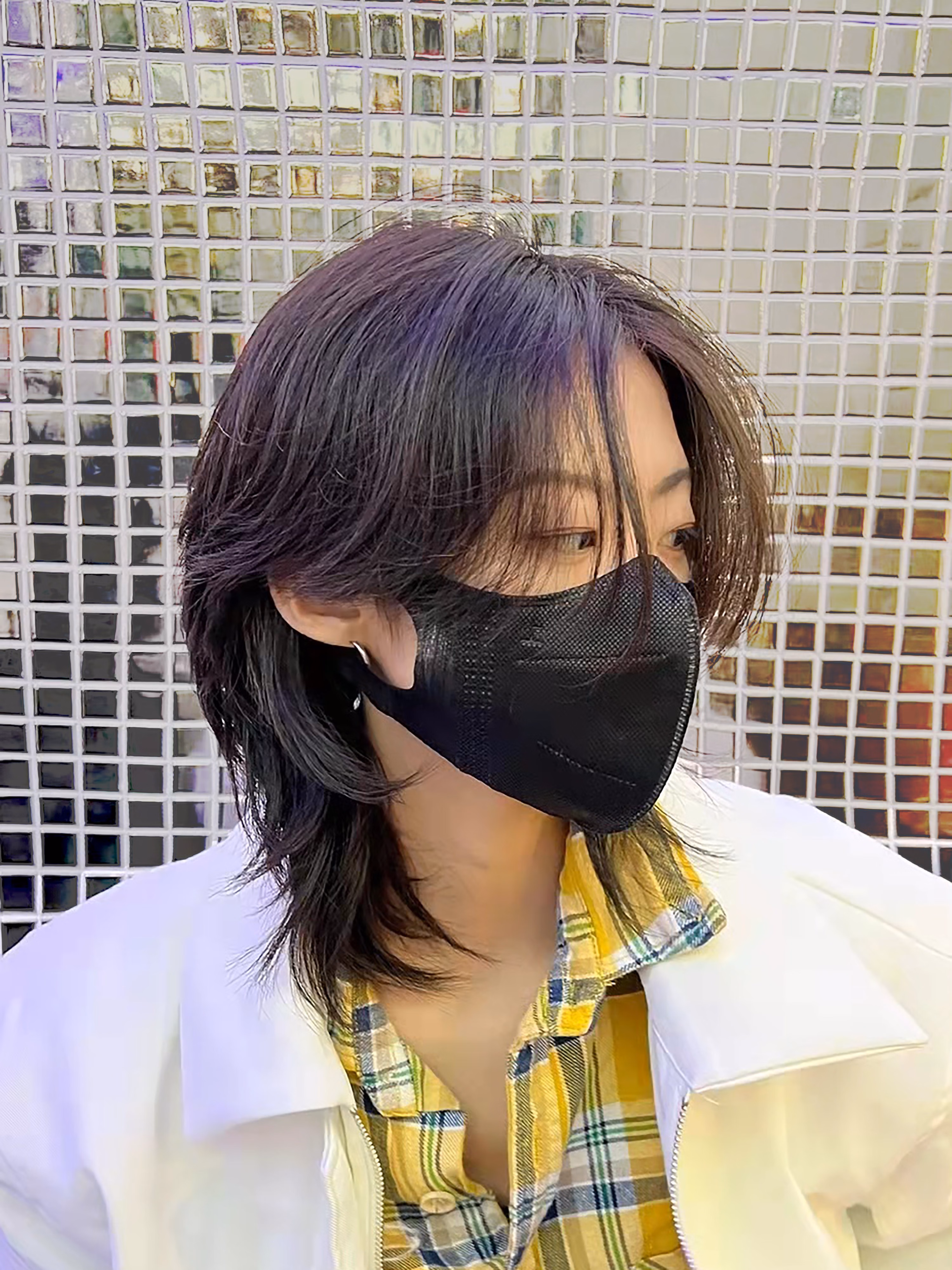 狼尾假发男真发木村拓哉同款表演假发男舞台道具长发帅气狼尾鲻鱼头