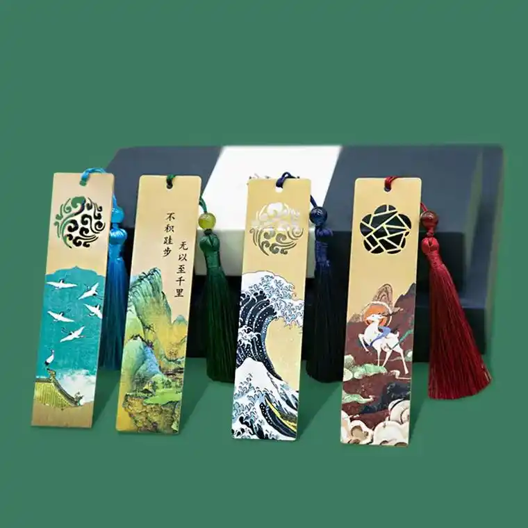 中国风uv彩印书签|千里江山黄铜书签定制.2023毕业季礼物 - 抖音