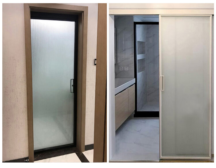 钛镁合金门定制厕所卫生间单扇窄边推拉门单轨移门玻璃吊趟门钛镁合金