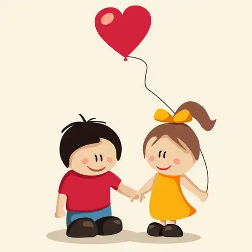 牵手爱心_卡通情侣头像图片_扣扣居