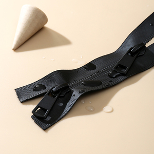 防水拉链条长款双向双开双头羽绒服外套冲锋衣尼龙长拉锁