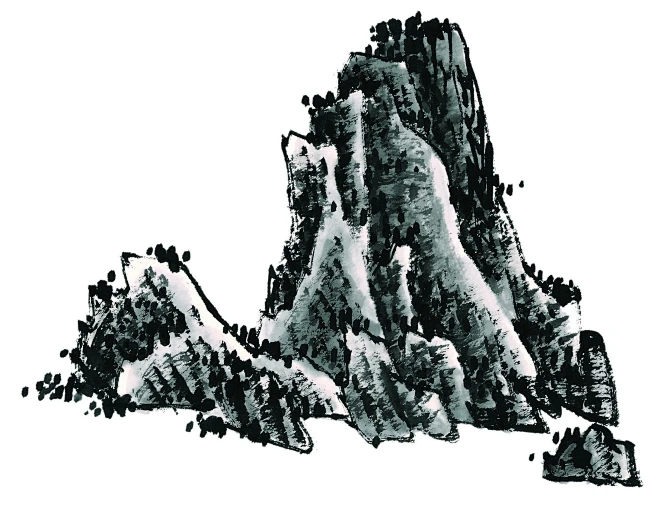 国画山石图