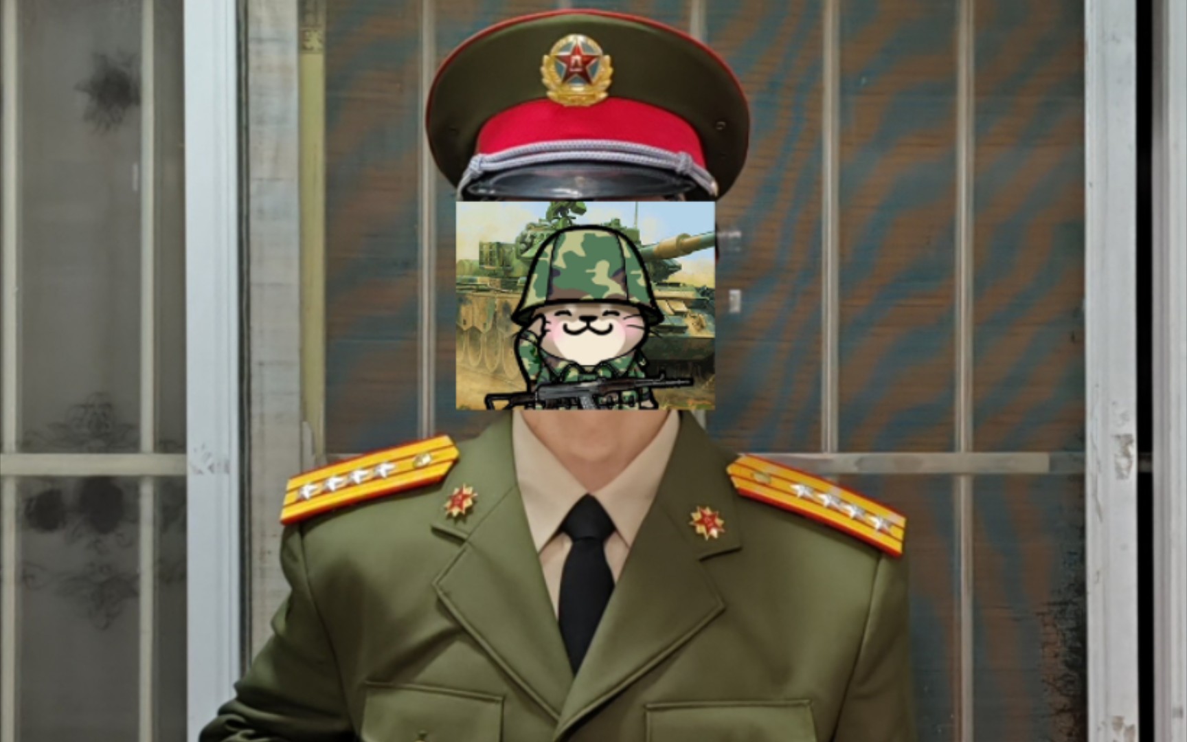 87式陆军干部夏常服,配的是黄米衬衫