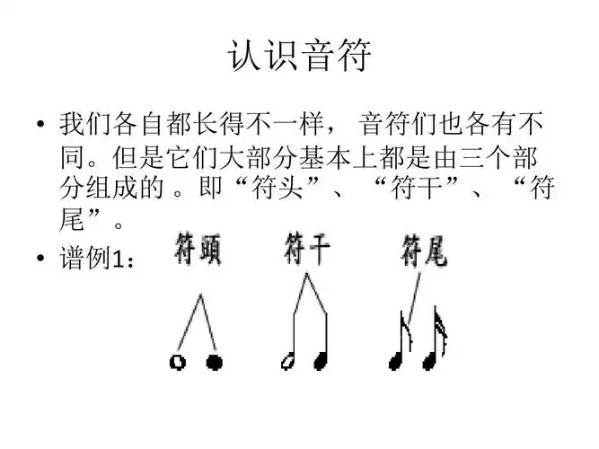 五线谱中音符的构造