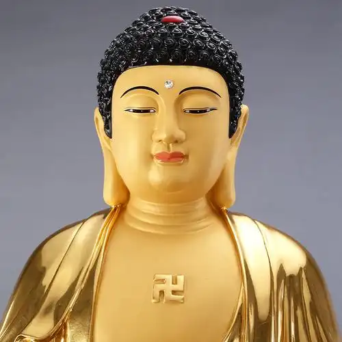 圆通佛具贴金阿弥陀佛像 纯铜观音佛像 供奉家用站像西方三圣摆件