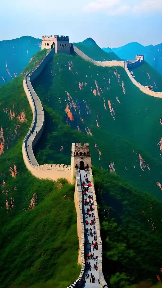 万里长城《ai绘画》千年长城,历史的见证 雄伟壮丽,令人心驰 - 抖音