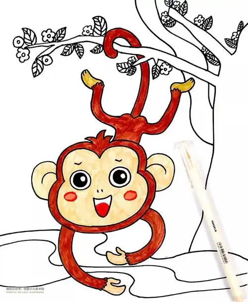 听无敌小哪吒第三集,画森林里的小猴子