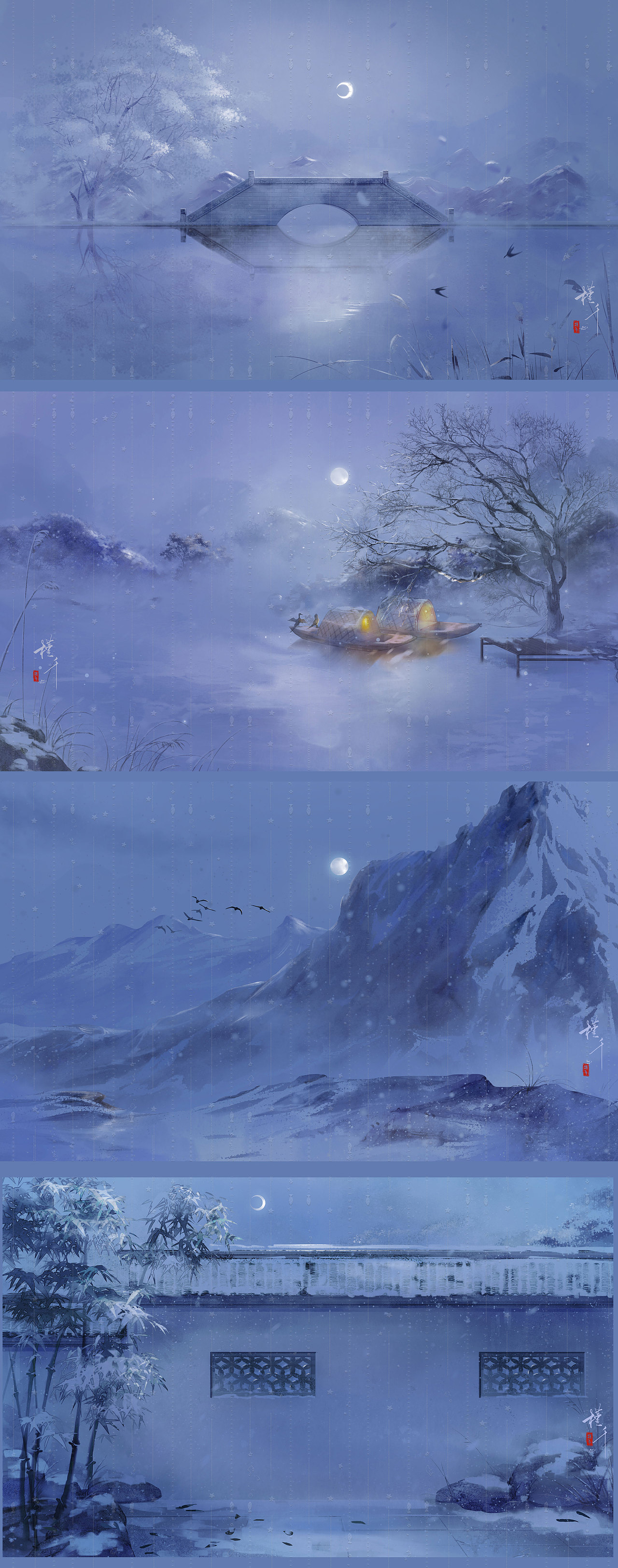 分享收藏标签包装插画雪景古风场景雪夜作品信息创作时间2021/12/01