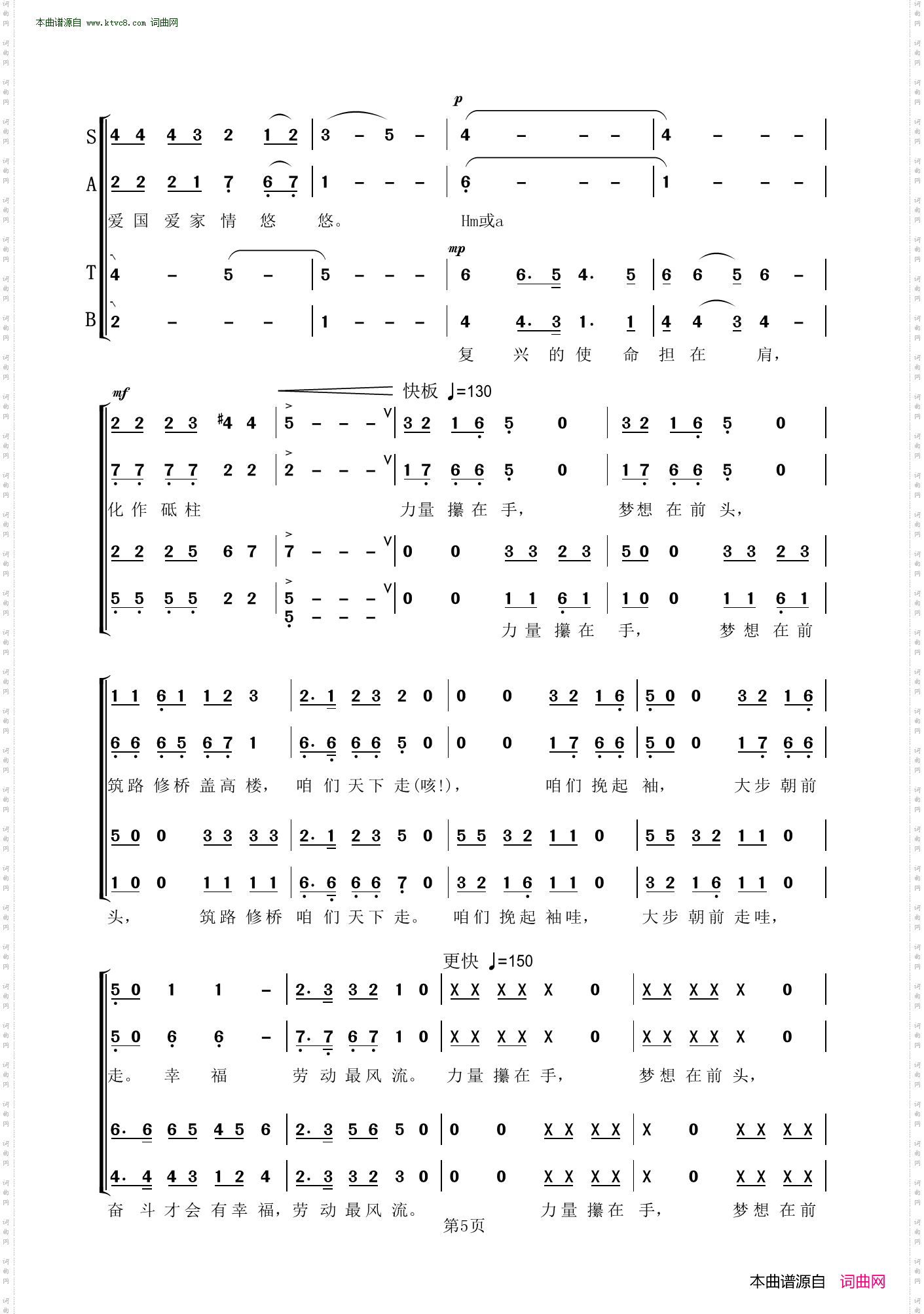 《时代号子》王伟华编曲 ,原创总谱合奏,合唱重唱,国语歌曲谱 - 总谱