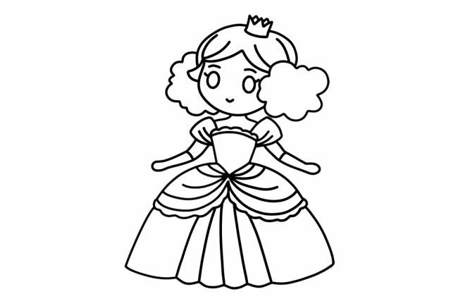 公主怎么画可爱公主简笔画漂亮公主裙简笔画晚礼服儿童画简笔画教学