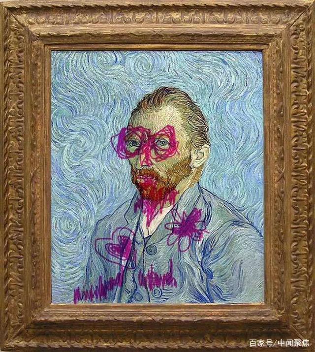 梵高自画像被6岁女孩涂鸦?来自愚人节的玩笑