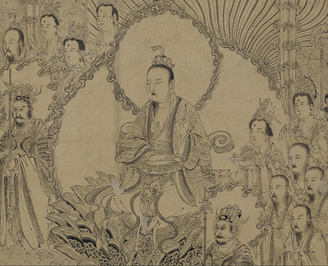 南宋梁楷白描道君像图卷