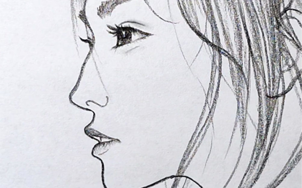 教你简单画女孩侧脸