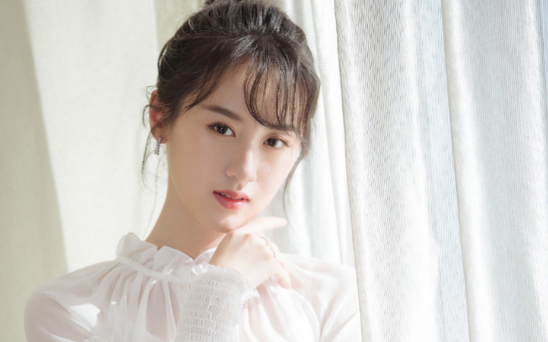 袁冰妍白纱裙写真,高清图片,电脑桌面-壁纸族