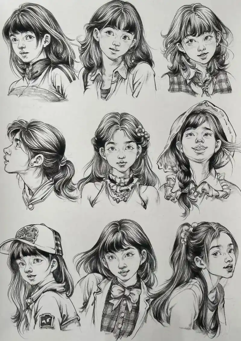 高分干货9615速写女青年头部默写6015.