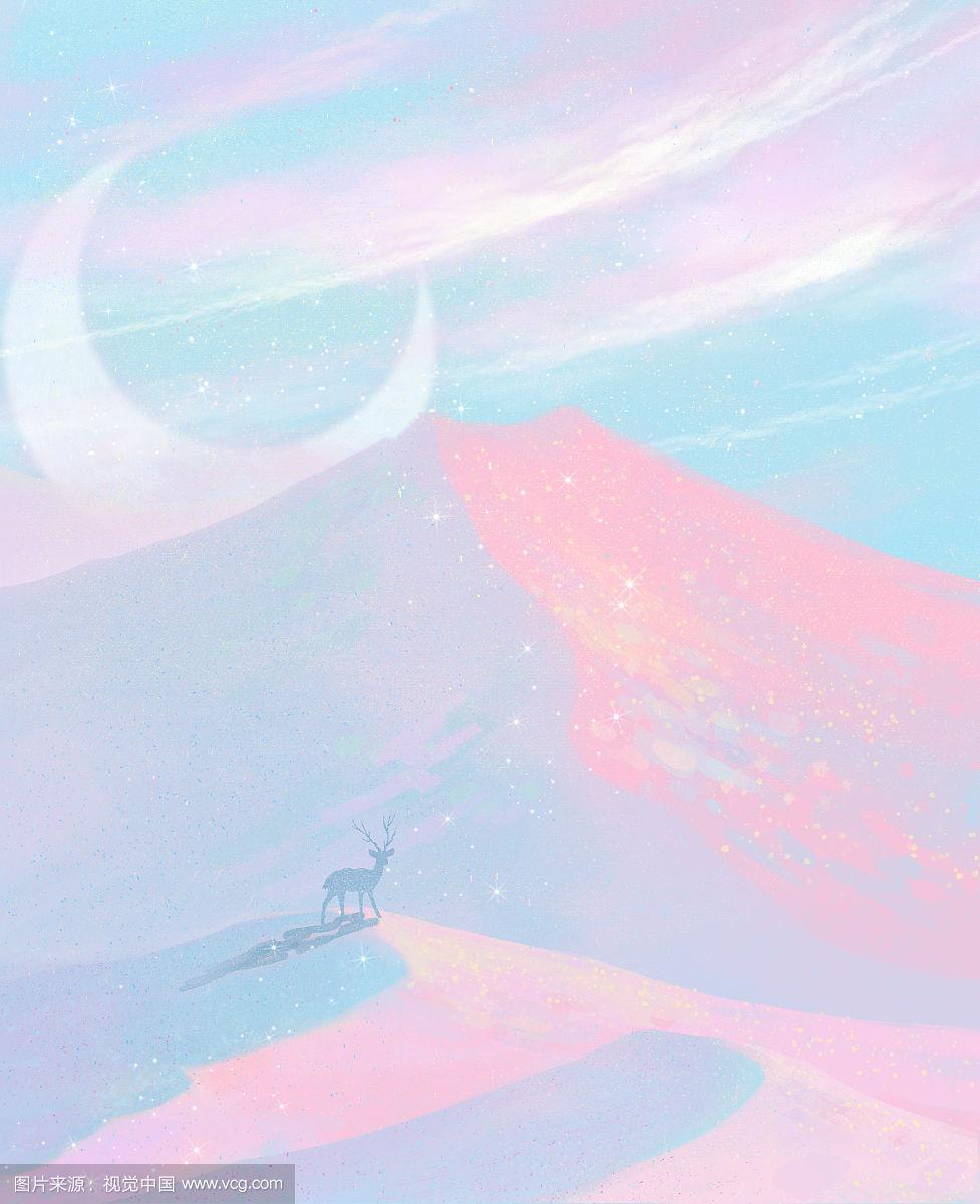 唯美治愈简约壁纸插画背景