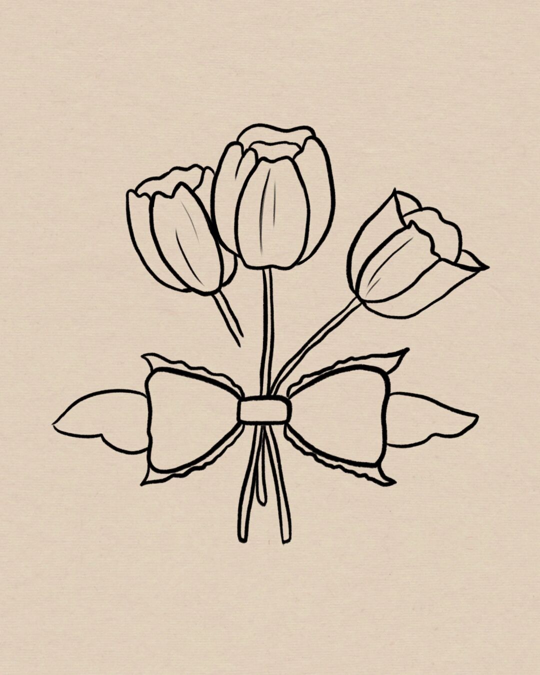 93郁金香花束简笔画|附过程 新手小白一看就会,快@好朋友给你画!