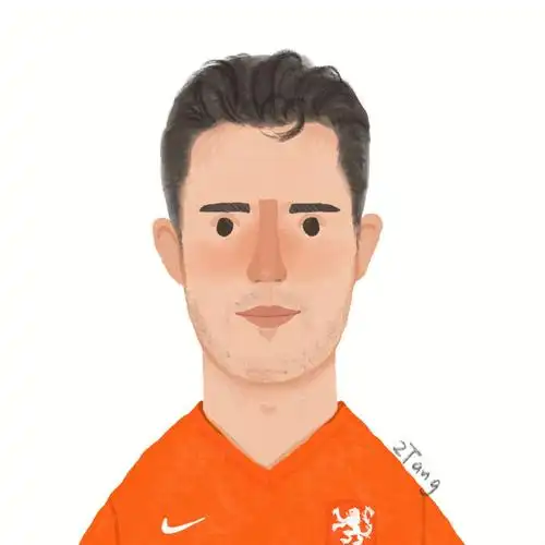 球星头像插画466466范佩西