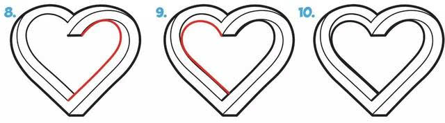 儿童简笔画:心形创意画法大全,给你一颗多彩之心