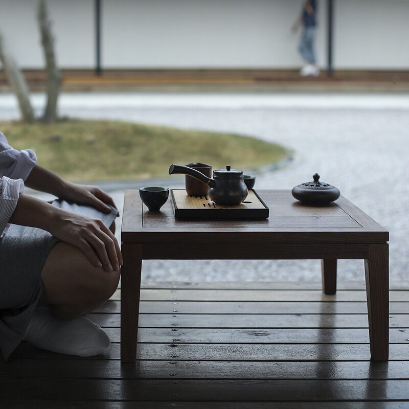 野木席地而坐茶几实木飘窗禅意小茶台榻榻米茶桌侘寂茶几
