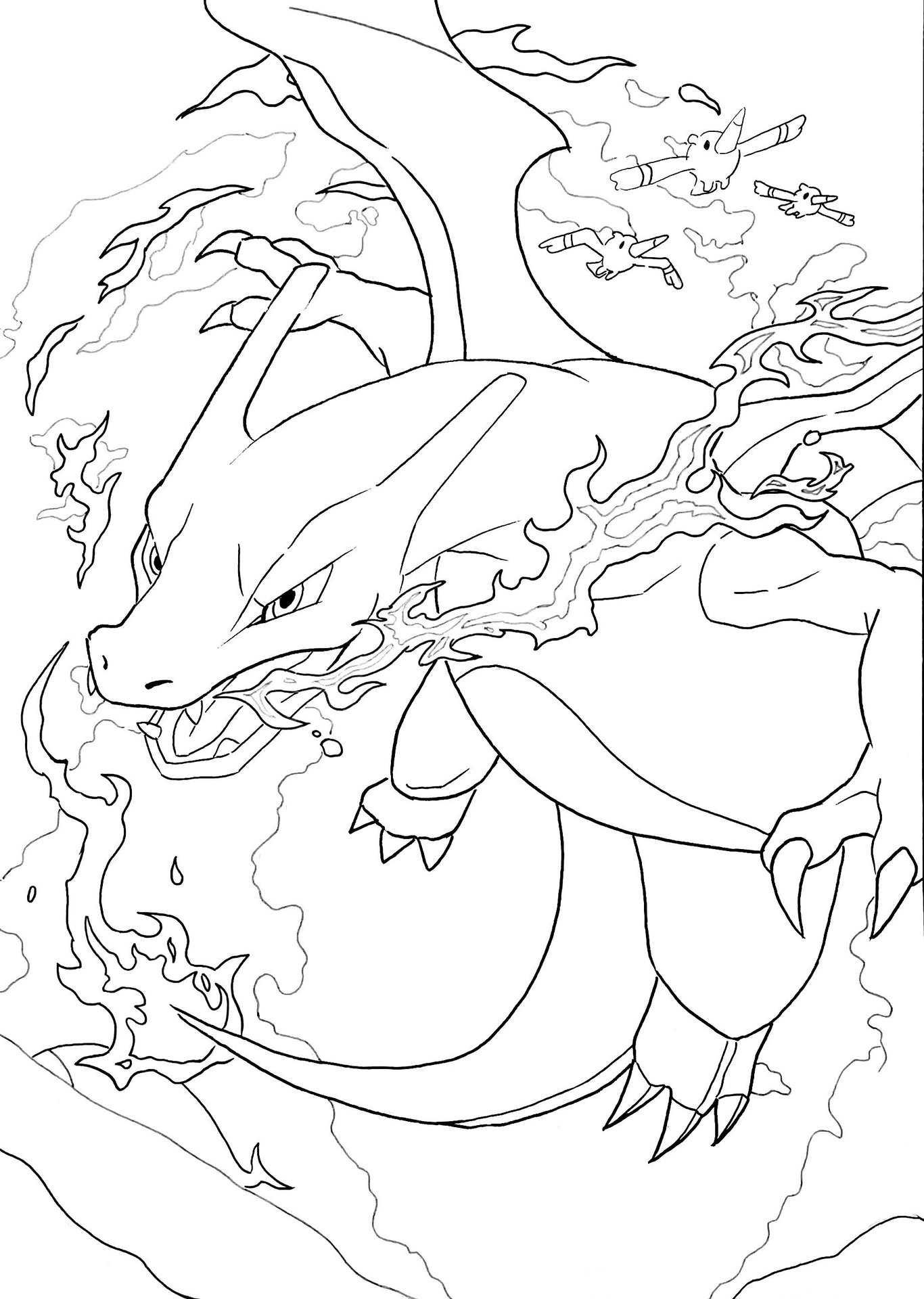 马克笔手绘 -喷火龙