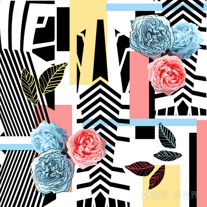 花卉和几何图案