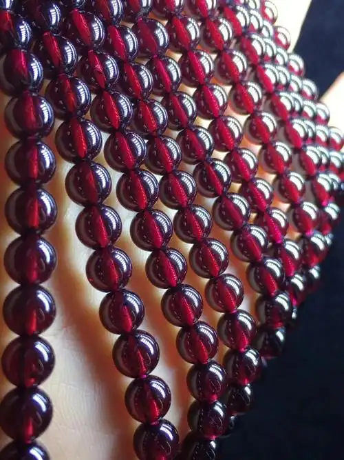 超红老料🌹酒红色石榴石6.2mm晶体通透❤️特惠一组12条#酒红色