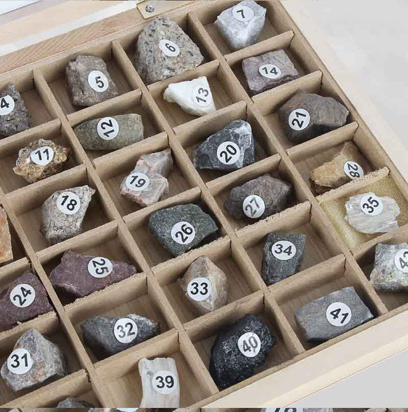 科睿才42种矿物岩石化石标本小学科学自然地理地质矿石教学实验器材42