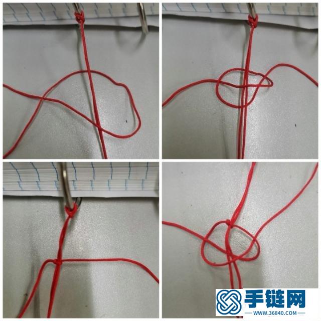 简单玛瑙珠手链编绳方法,平结手链编织结尾图解