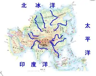 向东a鄂毕河,叶尼塞河,勒拿河;(北冰洋)自南向北流①读"亚洲的地形"图