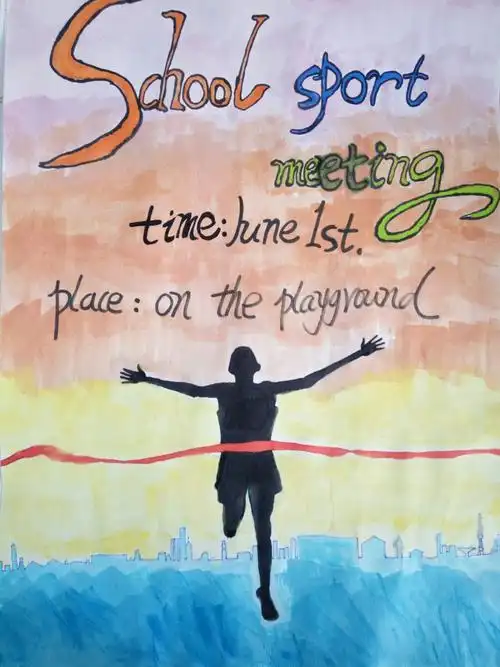 英语组精心组织了这次海报大赛,主题就是为即将到来的运动会设计一款