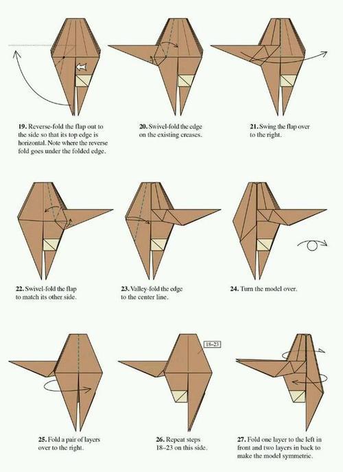 红喉蜂鸟折纸学院吧折纸大黄蜂跑车简单的神谷大黄蜂取线图 折纸教程