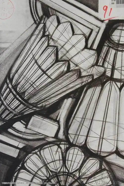 2015年四川美术学院设计素描优秀试卷