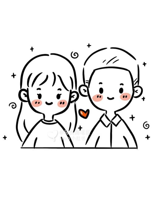 简笔画|简单情侣小头像人物手绘定制男女画简笔画手绘头像手帐
