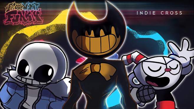 fnf周五夜放克:vs三大游戏主角(茶杯头,sans和墨水班迪)-游戏视频