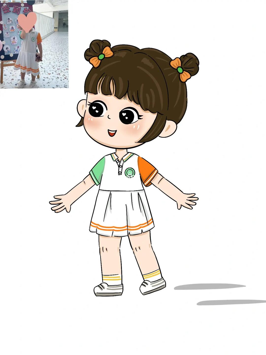 q版人物绘画幼儿园校服