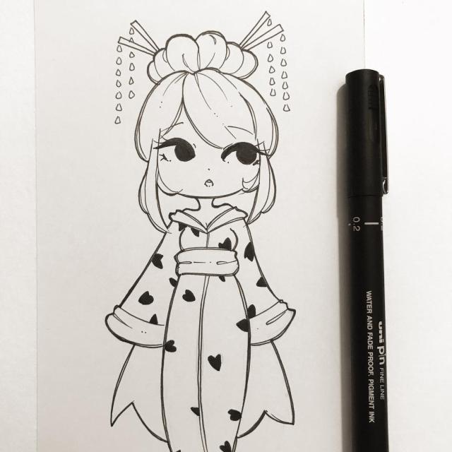 简单易学的q版动漫人物,只需要一支笔就能画出来,初学者必备