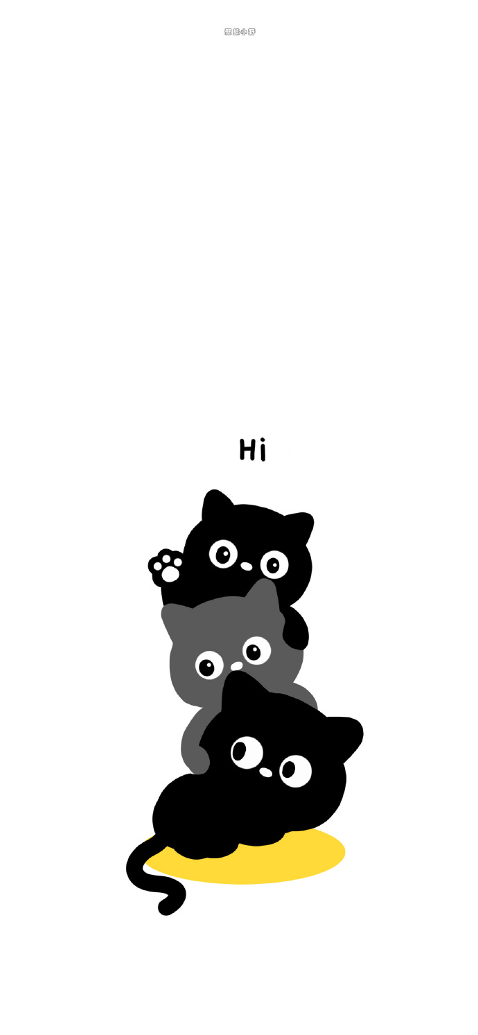 简约黑白猫猫壁纸#iphone壁纸