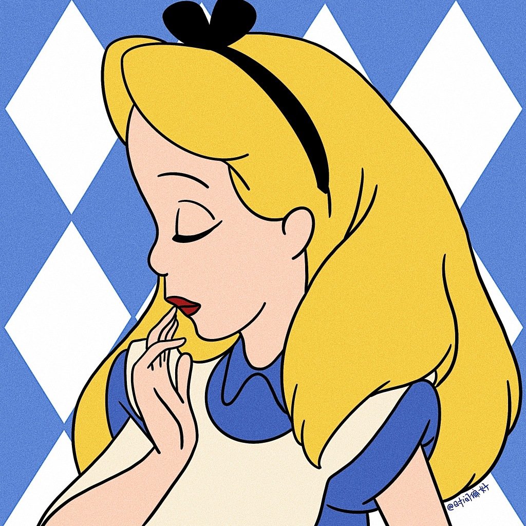 分享一组爱丽丝卡通头像-@时间偏好