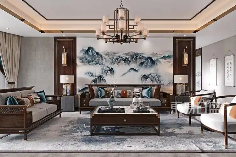 新中式客厅装修效果图-东易日盛装饰集团官网
