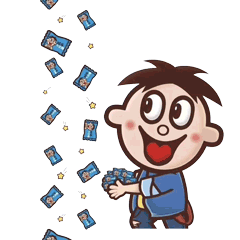 抖音旺仔撒牛奶糖表情包大全_旺仔撒蓝色牛奶糖表情包动图大全-超能