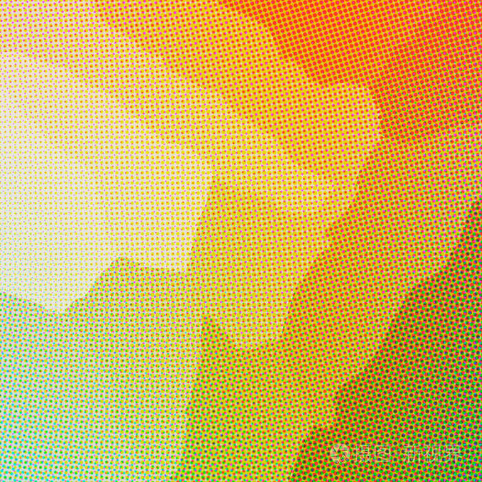 绿色和橙色点方形背景数字生成的插图