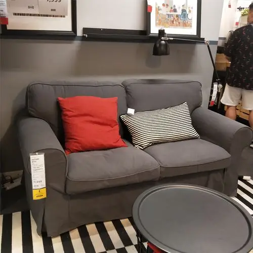 宜家ikea爱克托三人双人单人脚凳布艺沙发小户户型布艺沙发