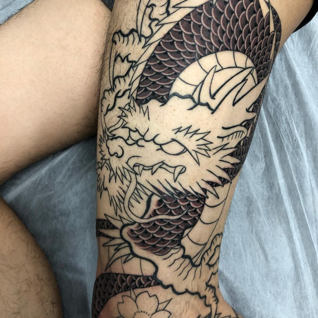 先做主题 在添加背景94今日3h鳞片#日式老传统  #老传统  #广州纹身