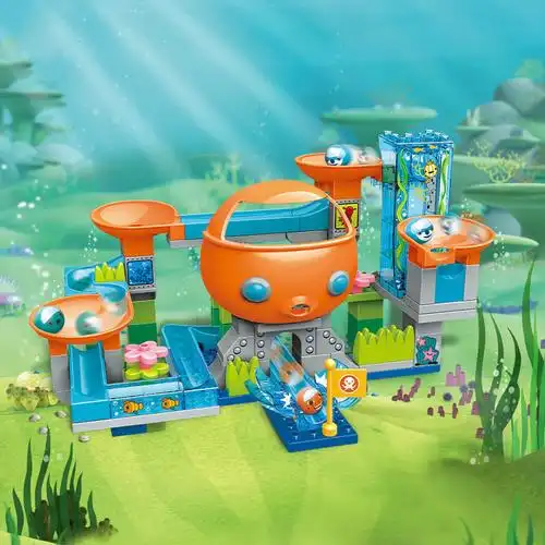 嘉茵贝海底小纵队玩具兼容颗粒积木章鱼堡套装拼插男孩虎鲨艇113块数