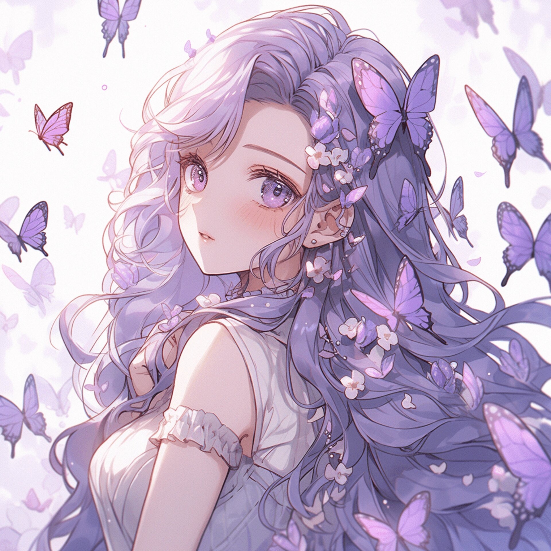 动漫女头丨紫色系 2023年8月7日 09:22 星期一 #闺蜜头像# #少女头像