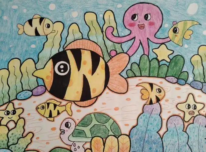 海底世界绘画作品 有关海底世界的画-图片大观-奇异网