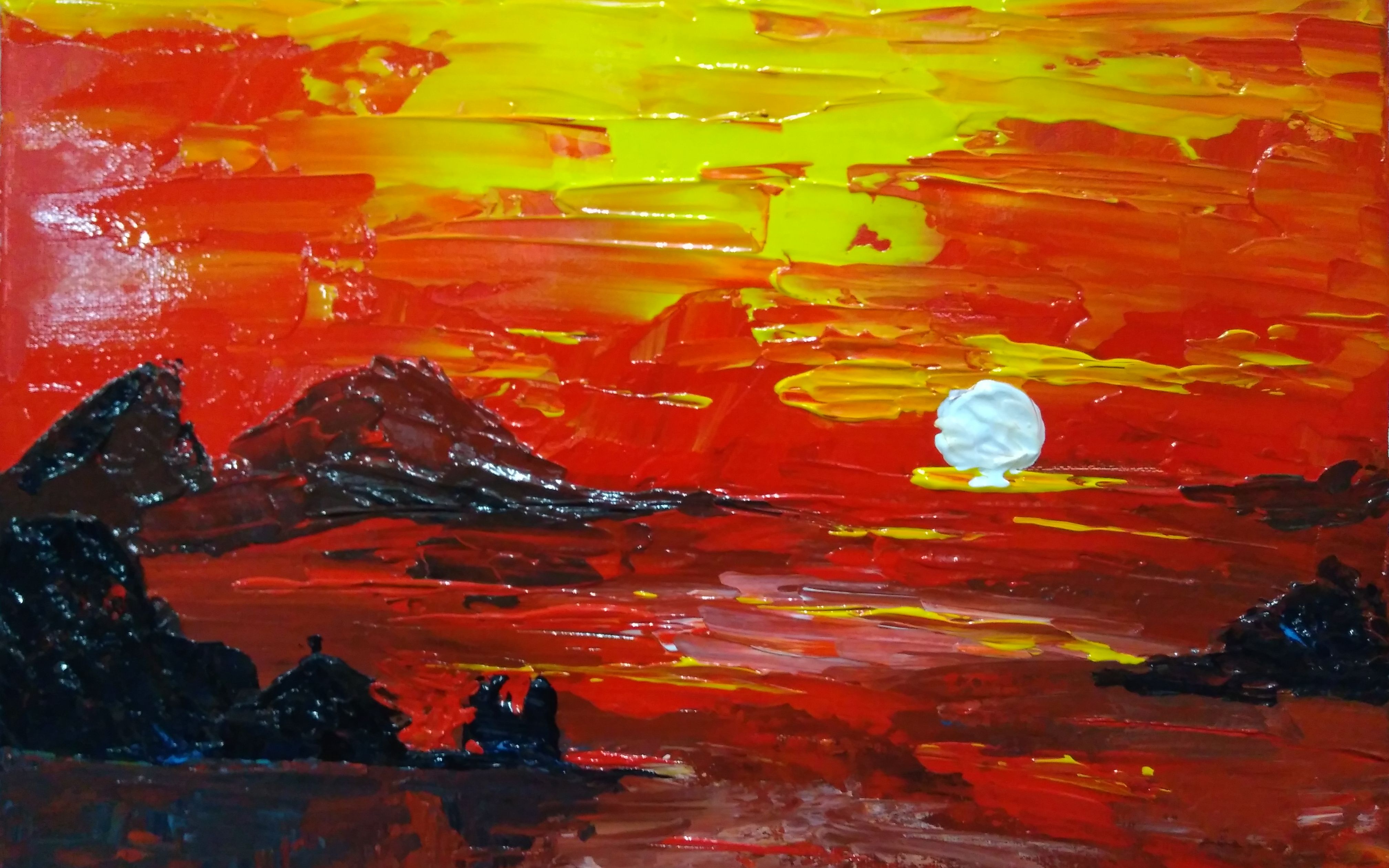 【手绘】落日风景-我喜欢的~_哔哩哔哩 (゜-゜)つロ 干杯~-bilibili